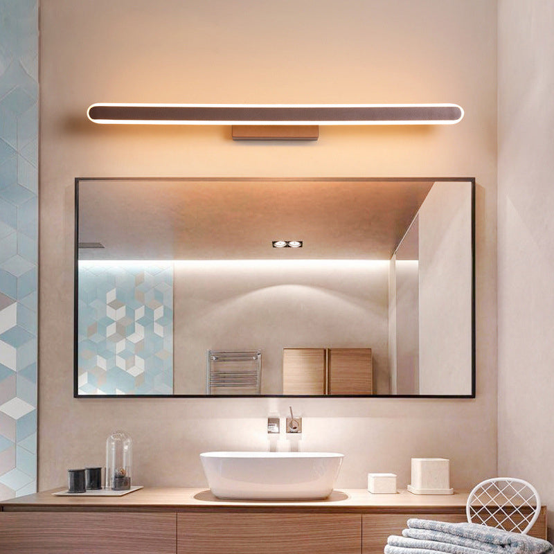 Mobile moderno mobile a specchio da bagno luci da bagno bruno in metallo in metallo lineare LED LED Ambient Vanity Lighting