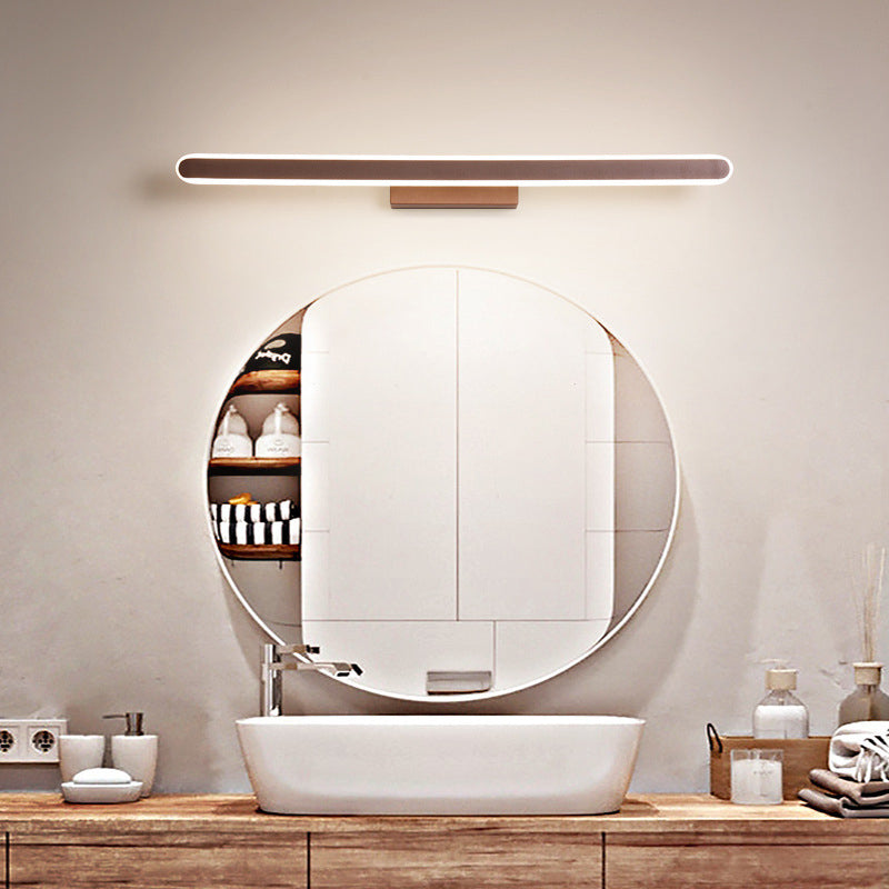 Gabinete de espejo de estilo moderno luces de pared de baño marrón tono légido led tocador ambiente iluminación de tocador ambiental