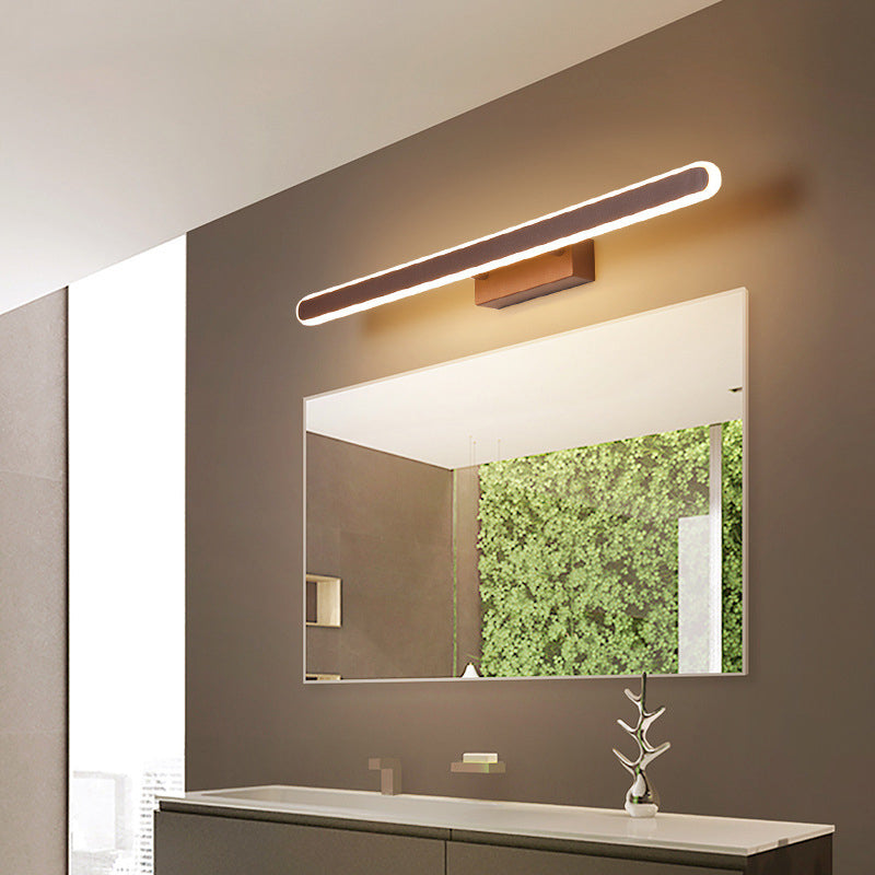 Mobile moderno mobile a specchio da bagno luci da bagno bruno in metallo in metallo lineare LED LED Ambient Vanity Lighting