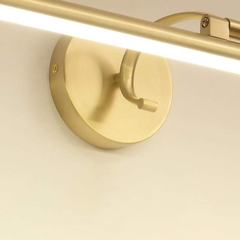 Retro Brass Mirror Cabinet Bathroom Wall Lights Metal Linear Shade LED Ambient Vanity Lighting