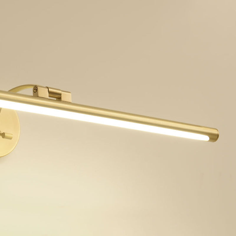 Retro Brass Mirror Cabinet Bathroom Wall Lights Metal Linear Shade LED Ambient Vanity Lighting