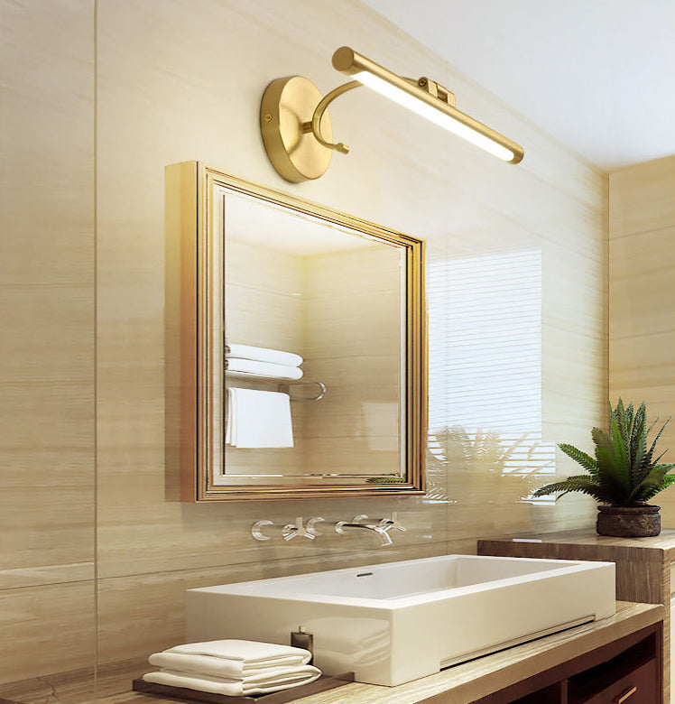 Retro Messing Spiegelschrank Badezimmer Wandleuchte Metall Linear Schatten LED Umgebungswaschtische Beleuchtung
