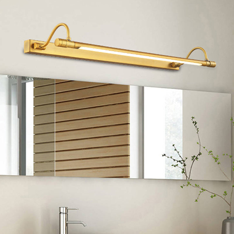 Adjustable Head Linear LED Wall Light Modern Minimalism Brass Vanity Neutral Light for Bathroom Cabinet