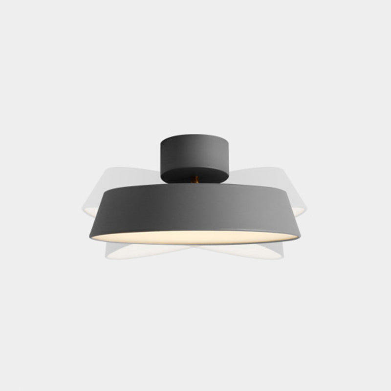 Circle Semi Flush Mounted Ceiling Led Lights Modern Metal Semi Flush