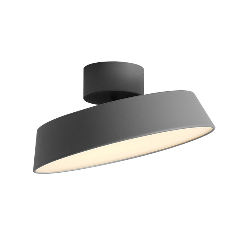 Circle Semi Flush Mounted Ceiling Led Lights Modern Metal Semi Flush