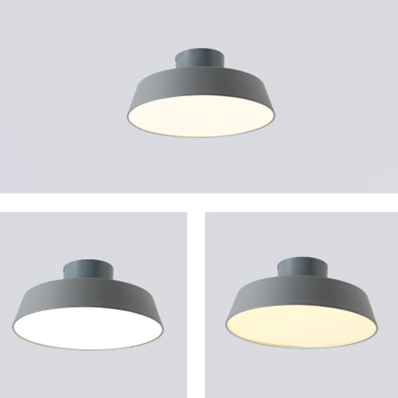 Circle Semi Flush Mounted Ceiling Led Lights Modern Metal Semi Flush