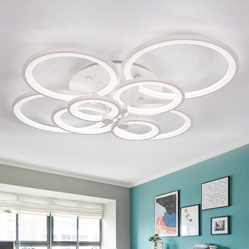 Circular Shade Acrylic LED Semi Flush Mount Modern Indoor Ceiling Light