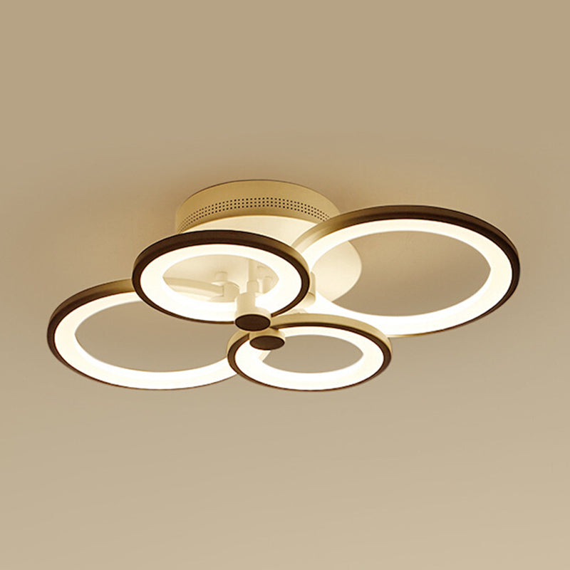 Circular Shade Acrylic LED Semi Flush Mount Modern Indoor Ceiling Light