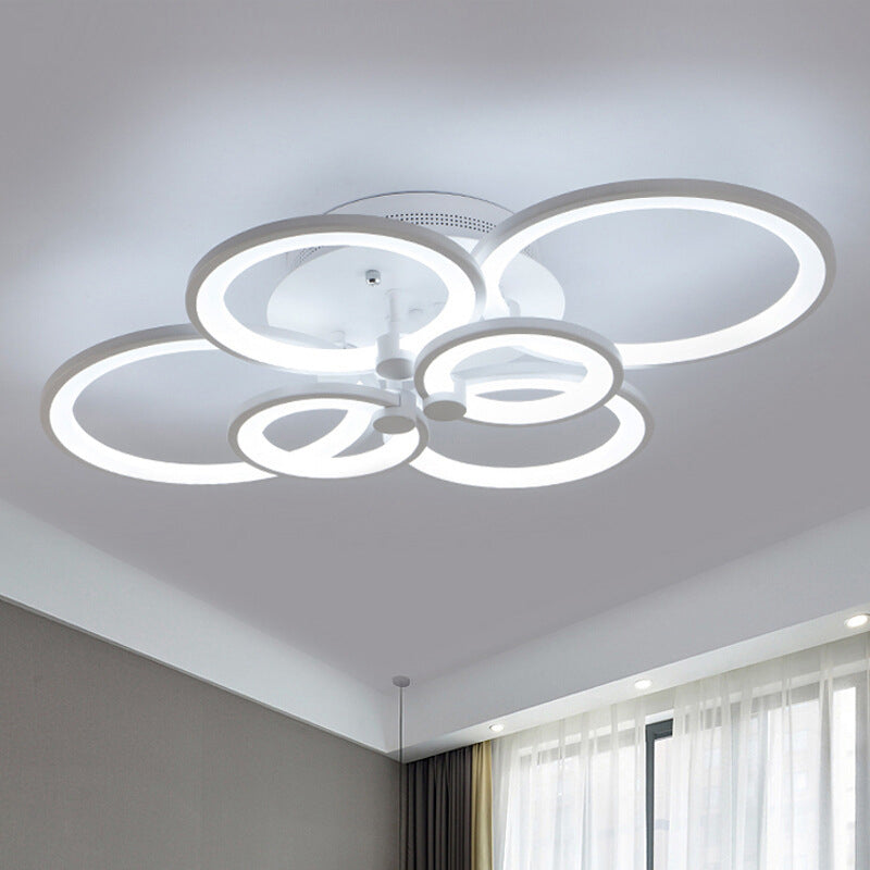 Circular Shade Acrylique LED Semi Flush Mount Light Modern Indoor plafond