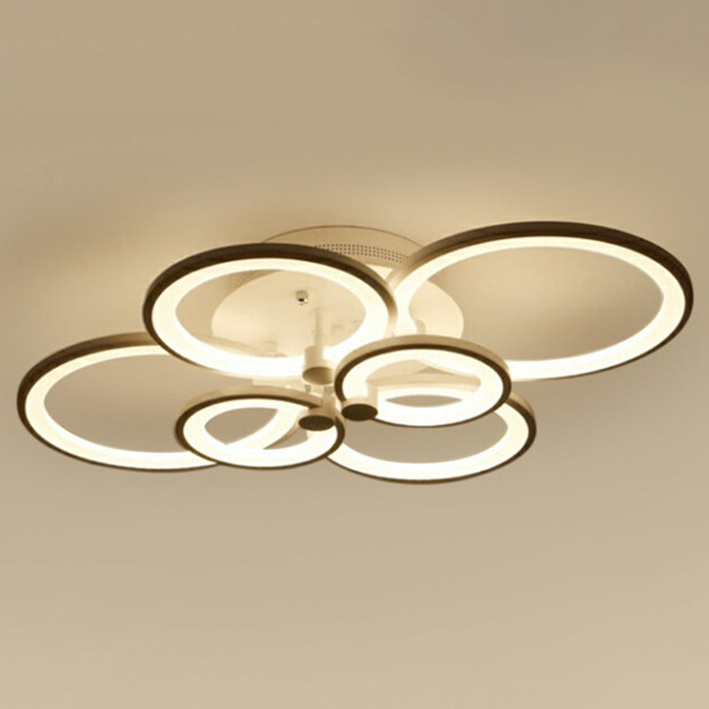 Circular Shade Acrylic LED Semi Flush Mount Modern Indoor Ceiling Light