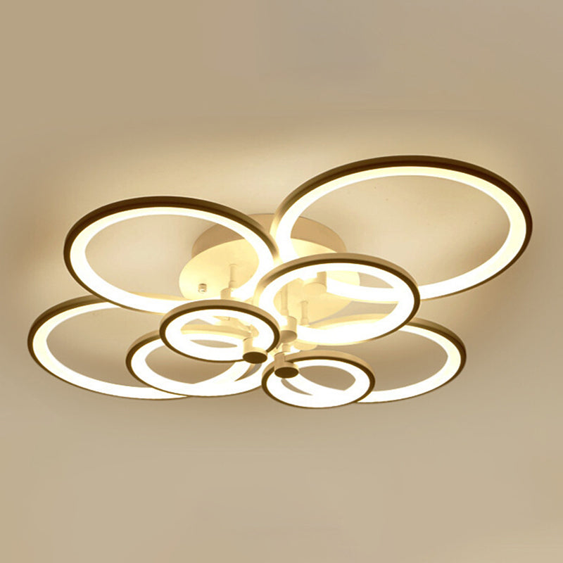 Kreisförmiger Farbton Acryl -LED Semi Flush Mount Modern Innen Deckenleuchte