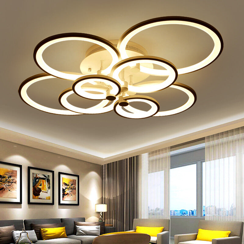 Circular Shade Acrylic LED Semi Flush Mount Modern Indoor Ceiling Light