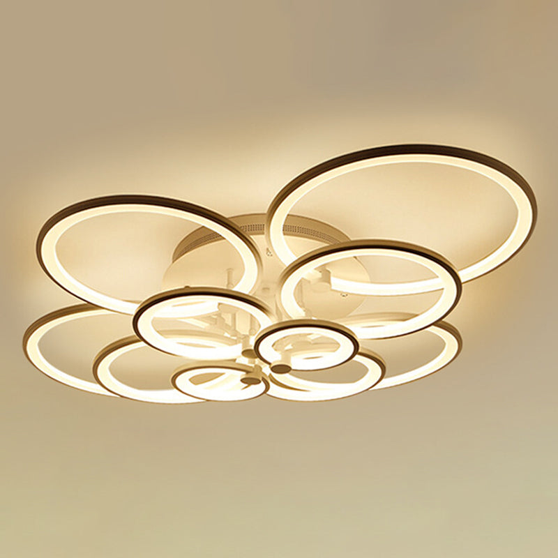 Circular Shade Acrylic LED Semi Flush Mount Modern Indoor Ceiling Light