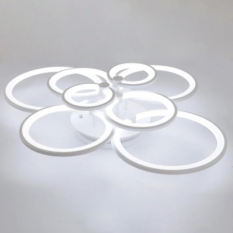 Circular Shade Acrylic LED Semi Flush Mount Modern Indoor Ceiling Light