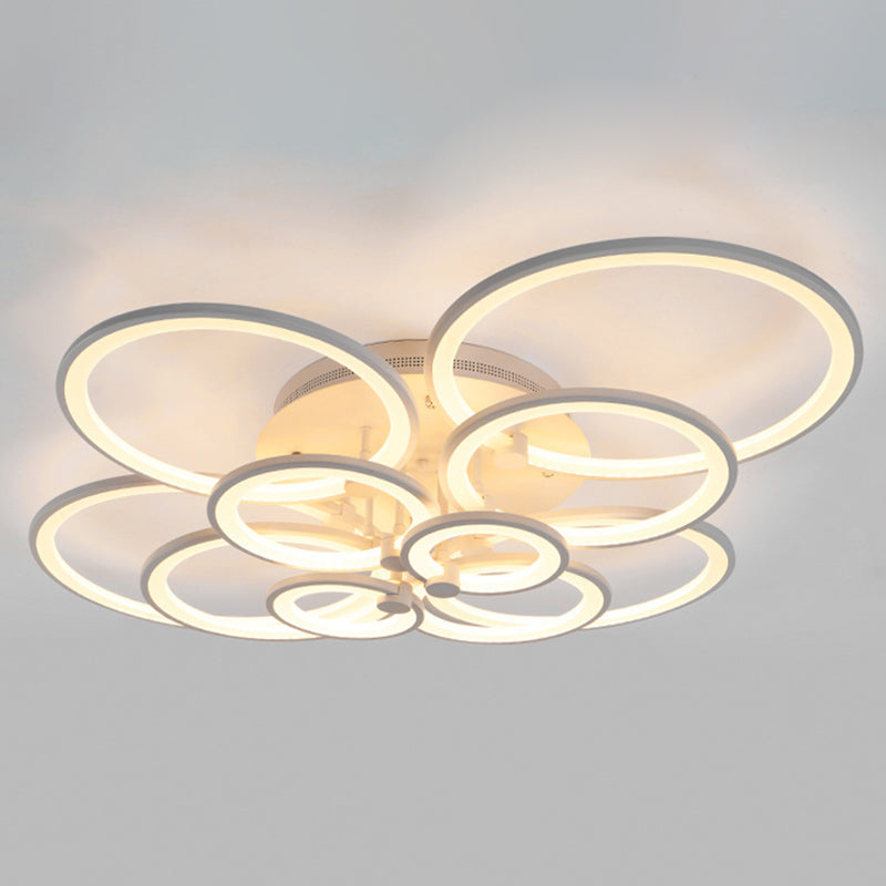 Circular Shade Acrylic LED Semi Flush Mount Modern Indoor Ceiling Light