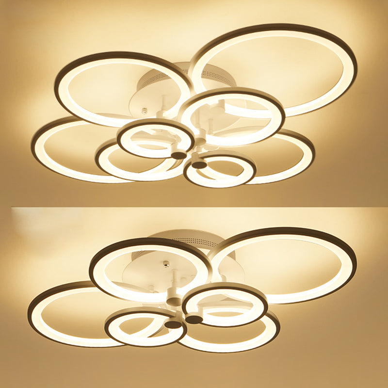 Kreisförmiger Farbton Acryl -LED Semi Flush Mount Modern Innen Deckenleuchte