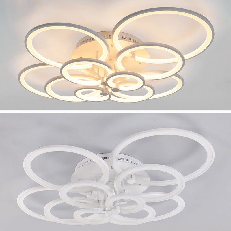 Circular Shade Acrylic LED Semi Flush Mount Modern Indoor Ceiling Light