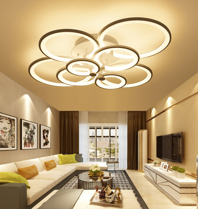 Circular Shade Acrylic LED Semi Flush Mount Modern Indoor Ceiling Light