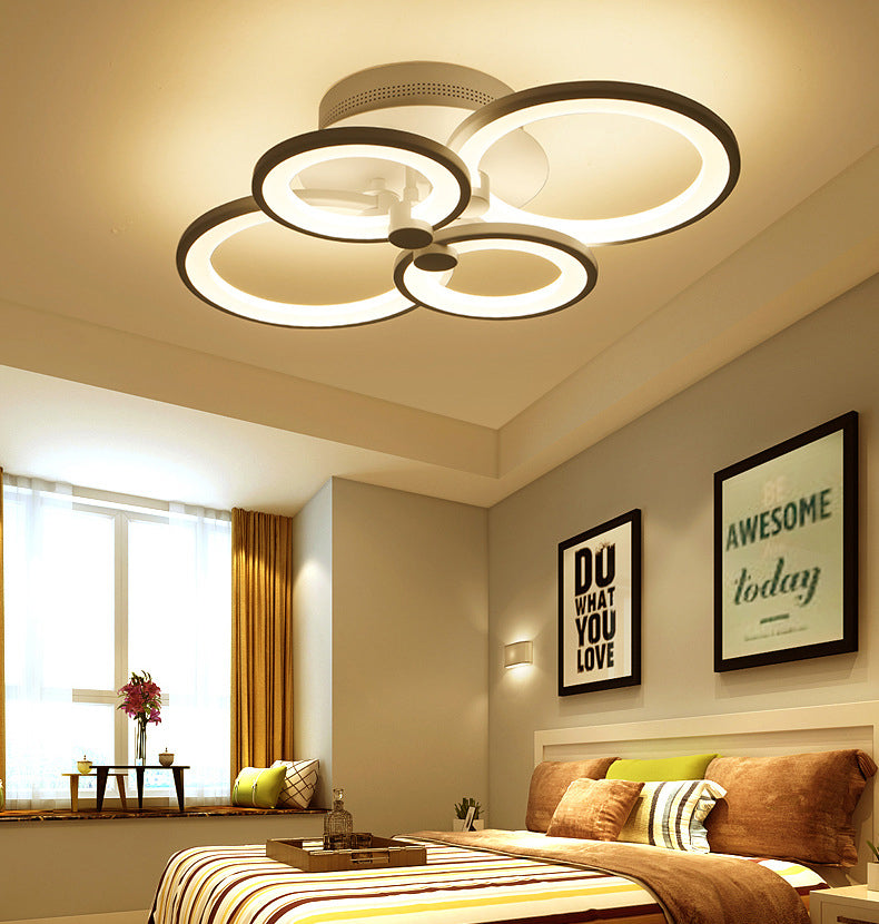 Circular Shade Acrylic LED Semi Flush Mount Modern Indoor Ceiling Light