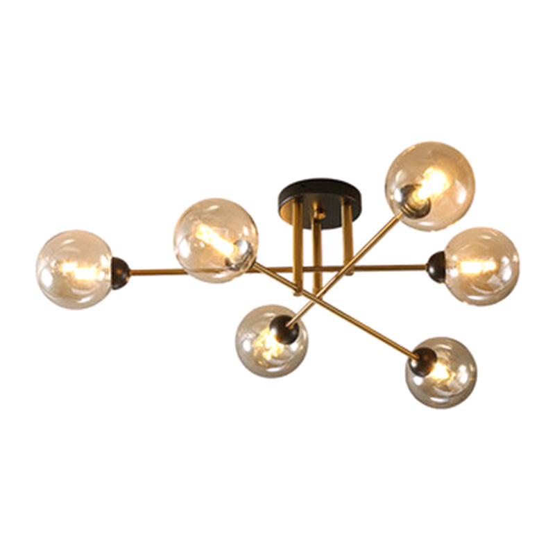 Spherical Ceiling Mount Chandelier Modern Glass Ceiling Light