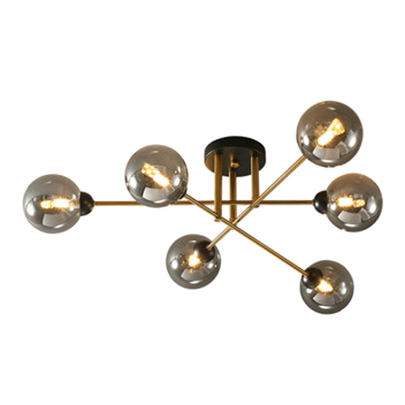 Spherical Ceiling Mount Chandelier Modern Glass Ceiling Light