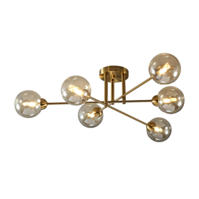 Spherical Ceiling Mount Chandelier Modern Glass Ceiling Light