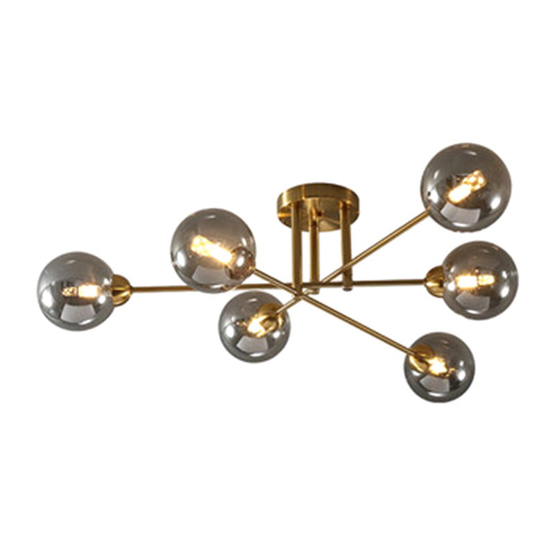 Spherical Ceiling Mount Chandelier Modern Glass Ceiling Light