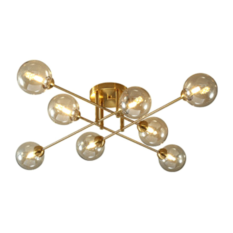 Spherical Ceiling Mount Chandelier Modern Glass Ceiling Light