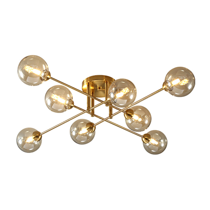 Spherical Ceiling Mount Chandelier Modern Glass Ceiling Light