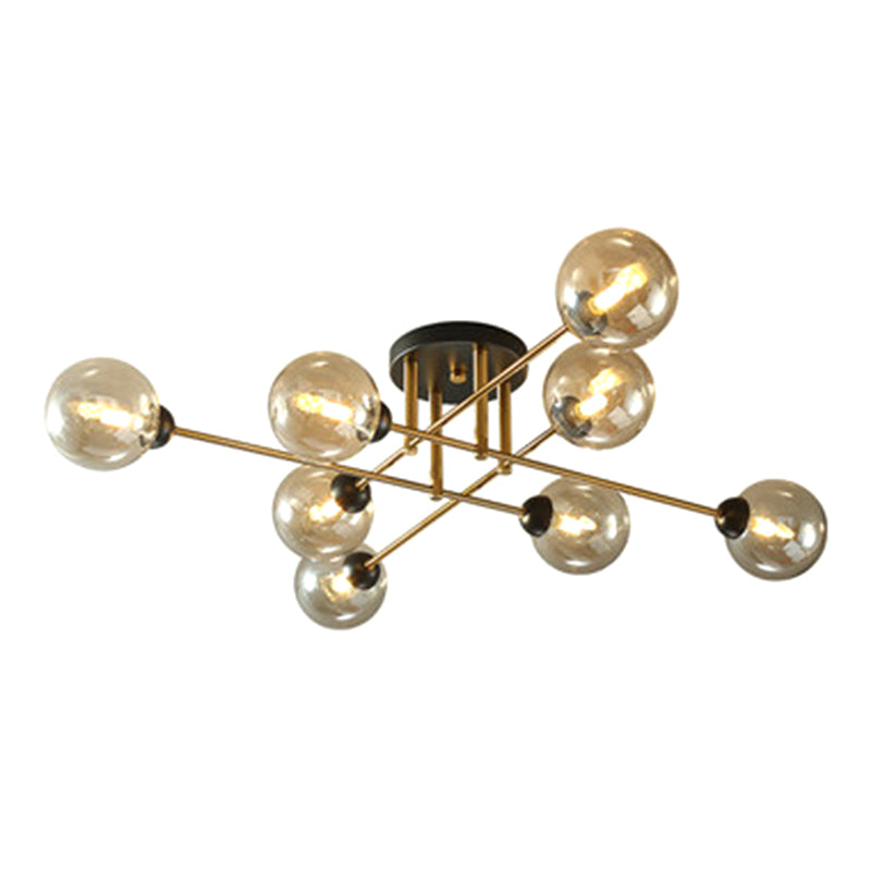 Spherical Ceiling Mount Chandelier Modern Glass Ceiling Light