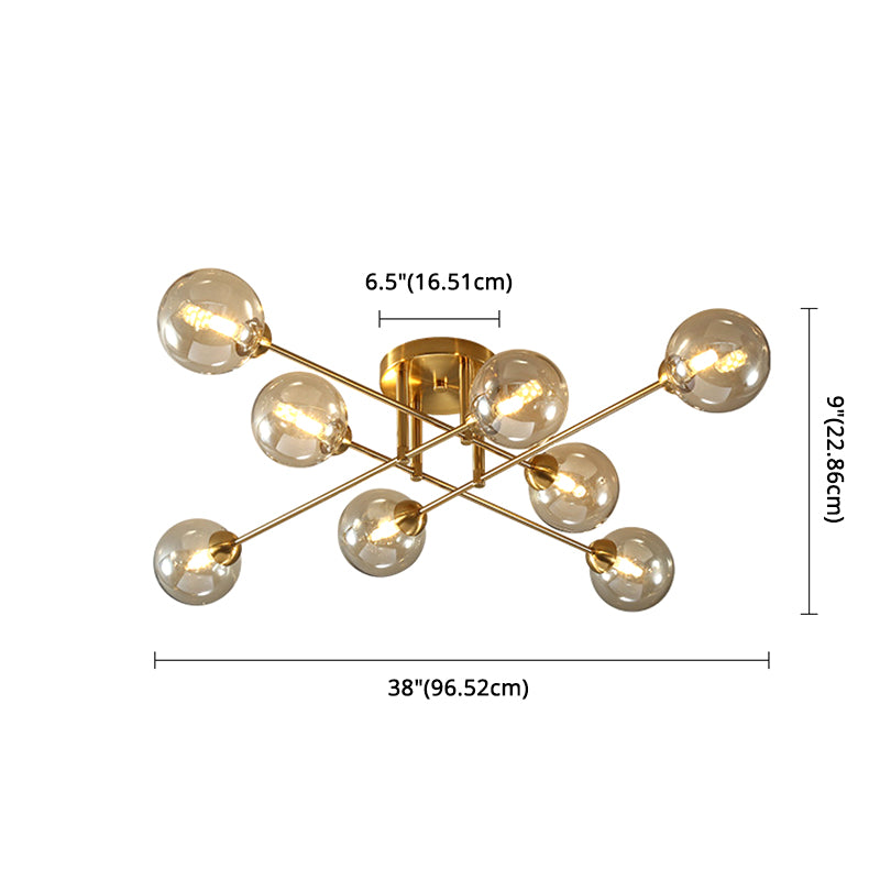 Bolvormig plafondbevestiging kroonluchter modern glazen plafondlicht