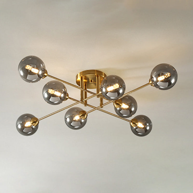 Spherical Ceiling Mount Chandelier Modern Glass Ceiling Light