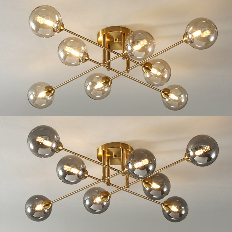 Spherical Ceiling Mount Chandelier Modern Glass Ceiling Light