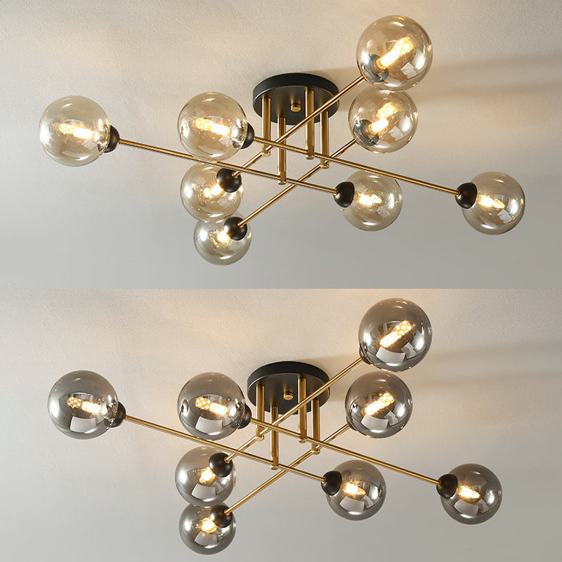 Spherical Ceiling Mount Chandelier Modern Glass Ceiling Light