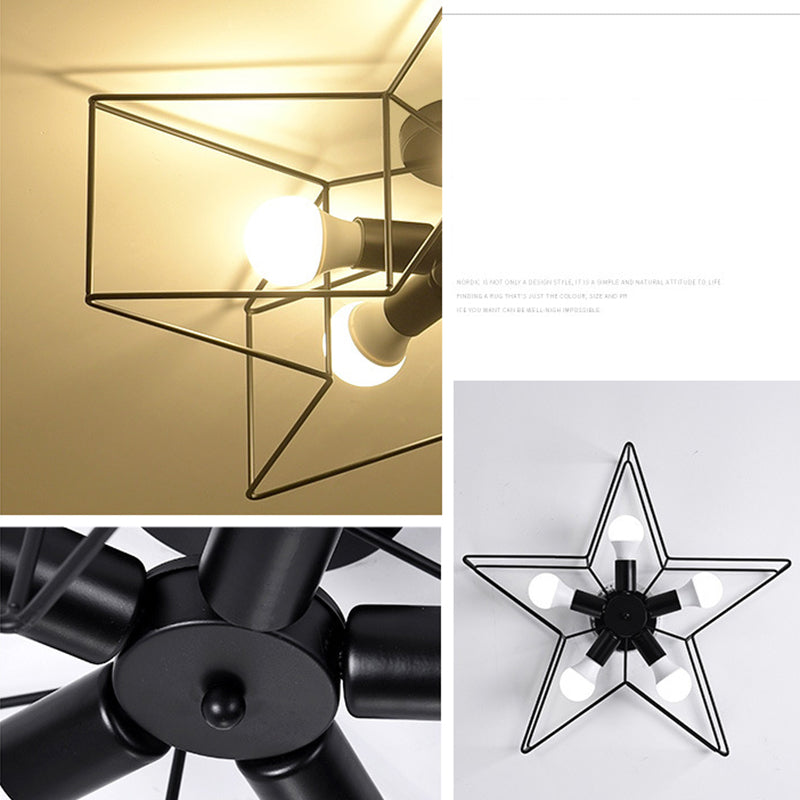 STAR -plafondmontage Lichte armatuur Modern Metal 5 Lights Semi Flush Light