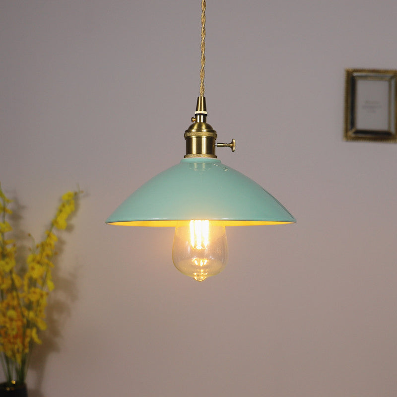 1-Light Tapered Pendant Fixture Vintage Ceramic Suspension Lighting for Dining Room