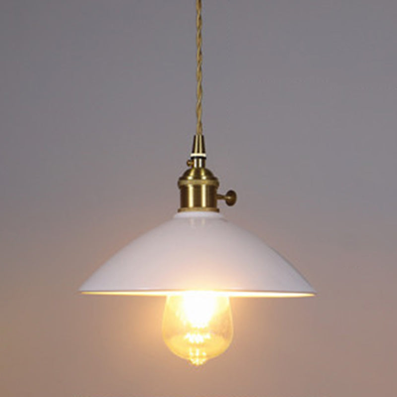 1-Light Tapered Pendant Fixture Vintage Ceramic Suspension Lighting for Dining Room