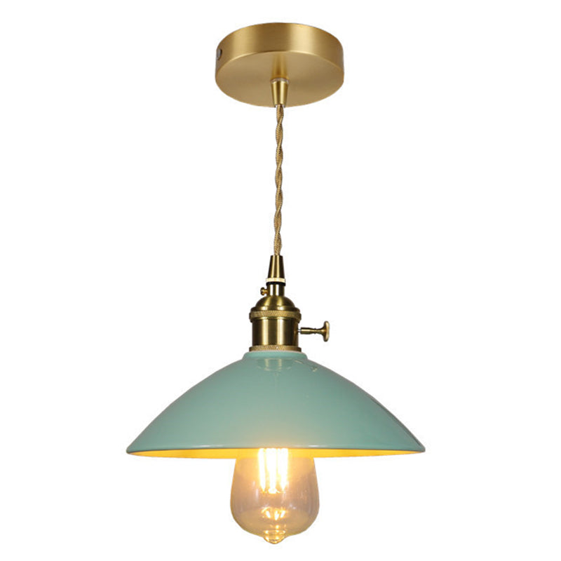 1-Light Tapered Pendant Fixture Vintage Ceramic Suspension Lighting for Dining Room