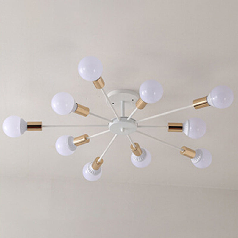 Radial Semi Flush Mount Ceiling Fixturet Modern Multi-head Living Room Bedroom Semi Flush Ceiling Light Fixtures