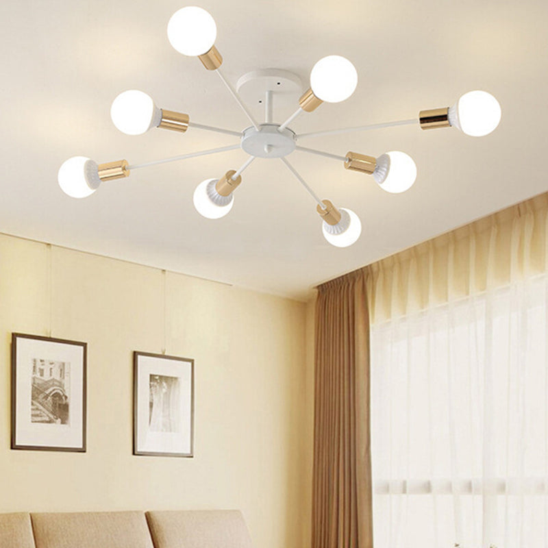 Radial Semi Flush Mount Ceiling Fixturet Modern Multi-head Living Room Bedroom Semi Flush Ceiling Light Fixtures