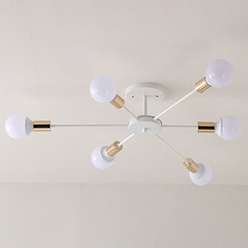 Radial Semi Flush Mount Ceiling Fixturet Modern Multi-head Living Room Bedroom Semi Flush Ceiling Light Fixtures