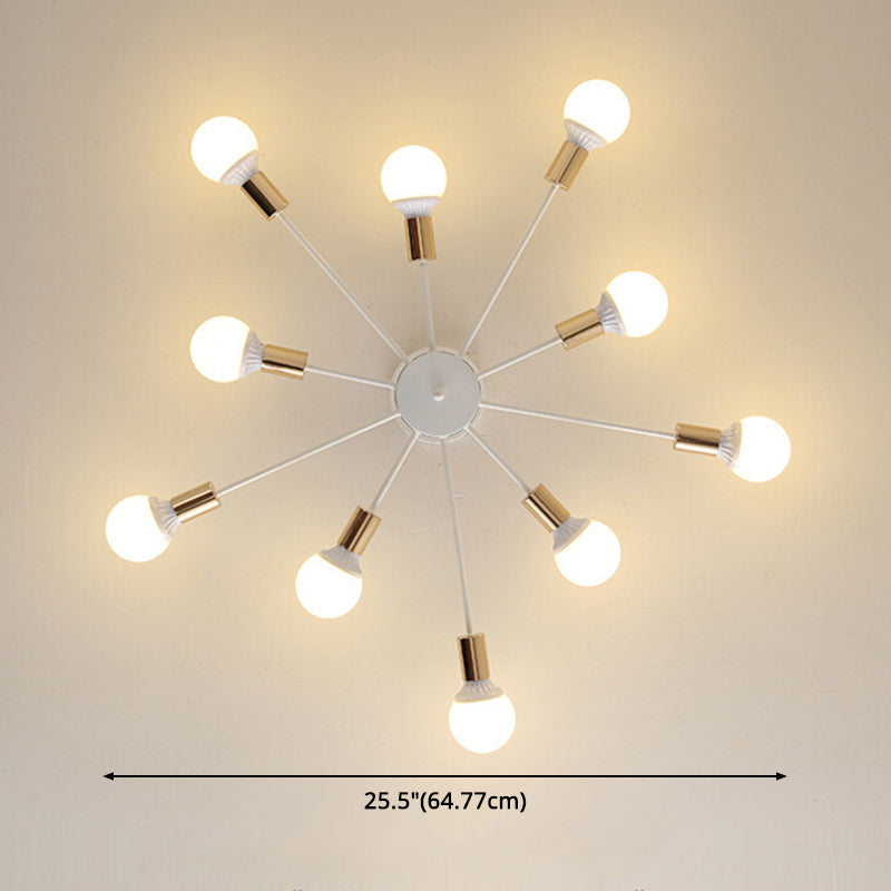 Radial Semi Flush Mount Ceiling Fixturet Modern Multi-head Living Room Bedroom Semi Flush Ceiling Light Fixtures