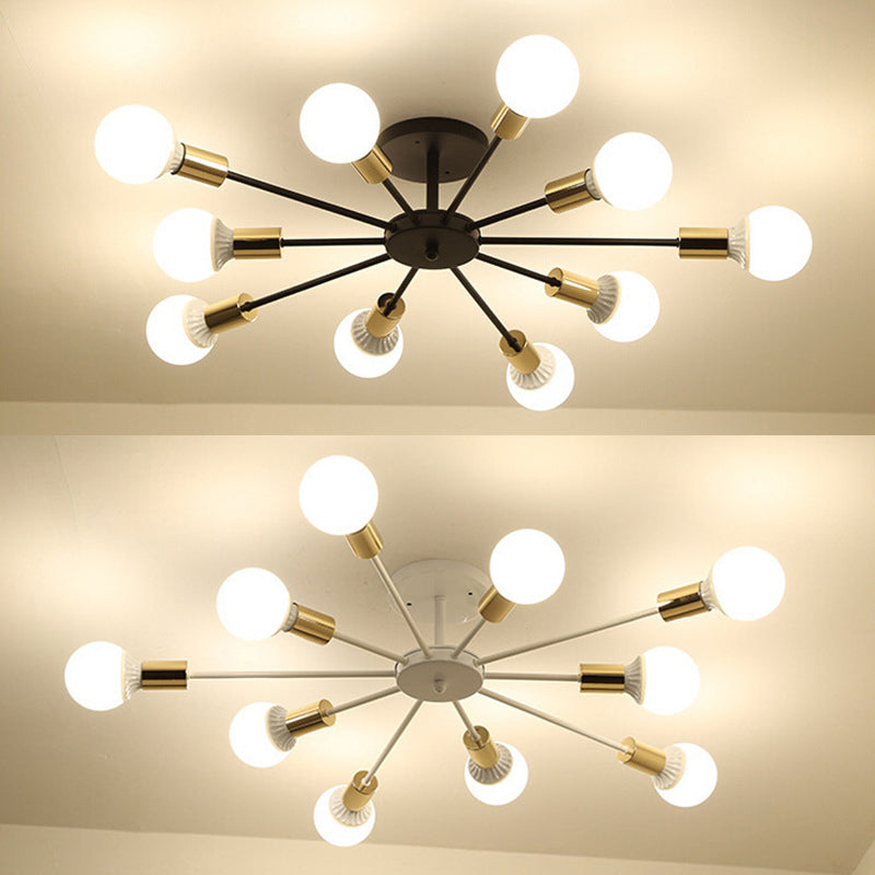 Radial Semi Flush Mount Plafond FixTUret Modern Multi-Head Living Room Bedroom Semi Flush Plafond Lighttures