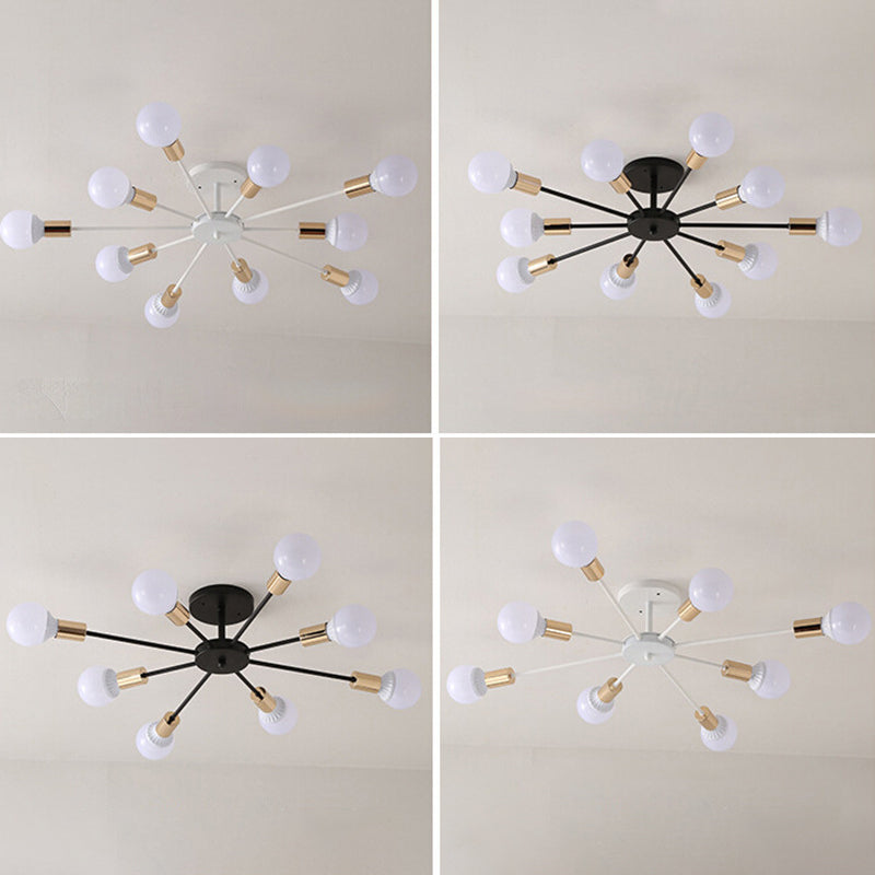 Radial Semi Flush Mount Plafond FixTUret Modern Multi-Head Living Room Bedroom Semi Flush Plafond Lighttures