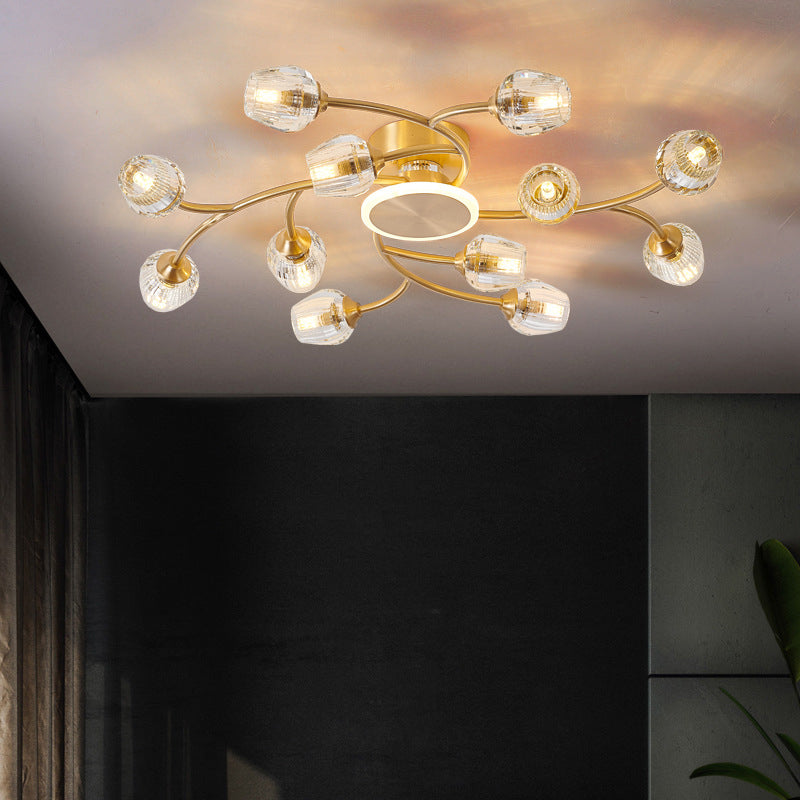 Luci a LED a LED a soffitto semi a filo a filo a filo a filo in rame Morda vetro MODIALE MEDIALE FLUSH LUCE