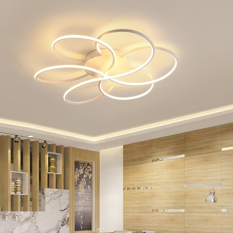 Twist Linear Semi Flush Mount Light Modern Minimalist Metal LED Ceiling Flush Mount for Hallway