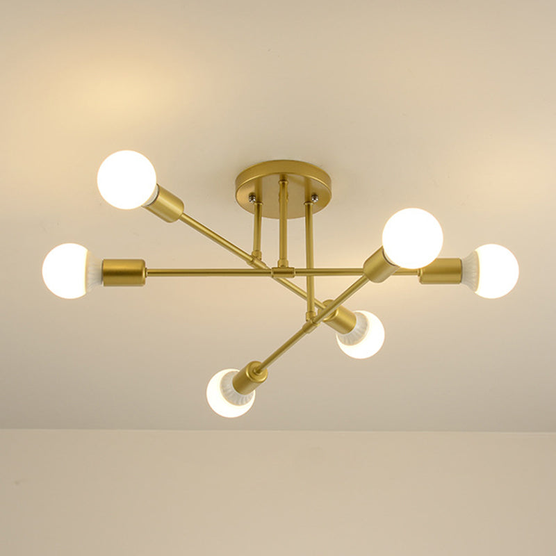 Illuminazione semifulpa retrò industriale Sputnik Metal Semi Flush Affermazione per sala da pranzo