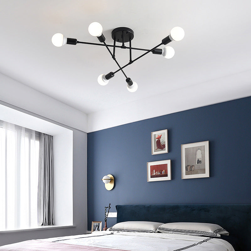 Industrial Retro Semi Flush Lighting Sputnik Metall Semi Flush Deckenleuchte für Esszimmer