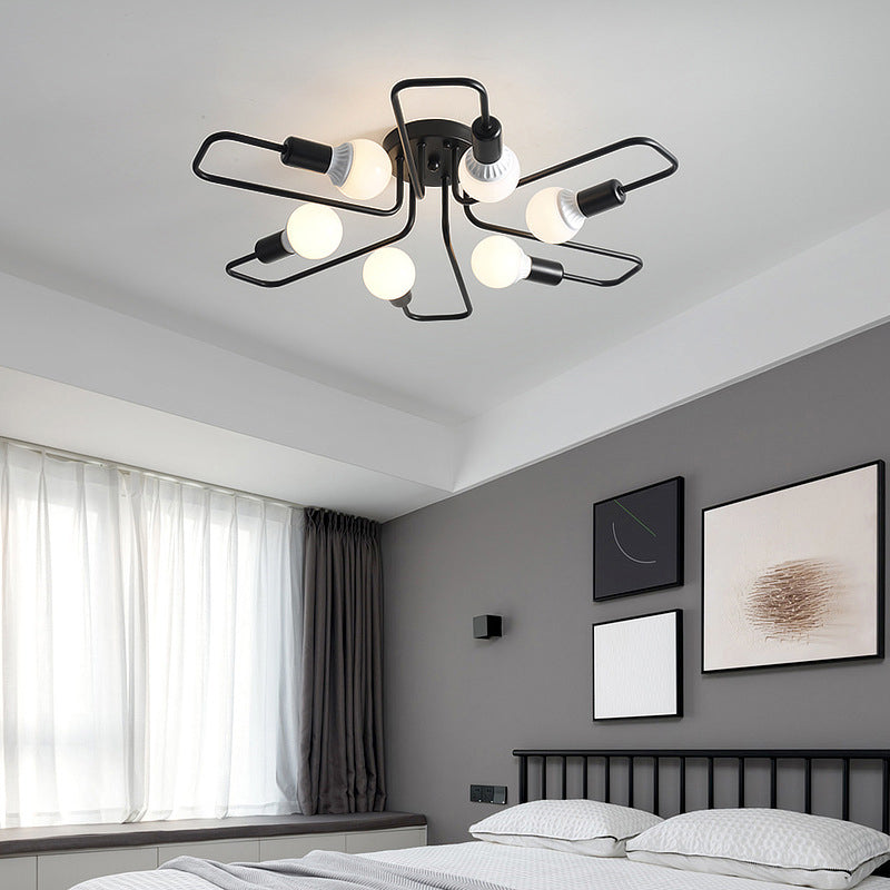 Industrial Retro Semi Flush Lighting Sputnik Metall Semi Flush Deckenleuchte für Esszimmer