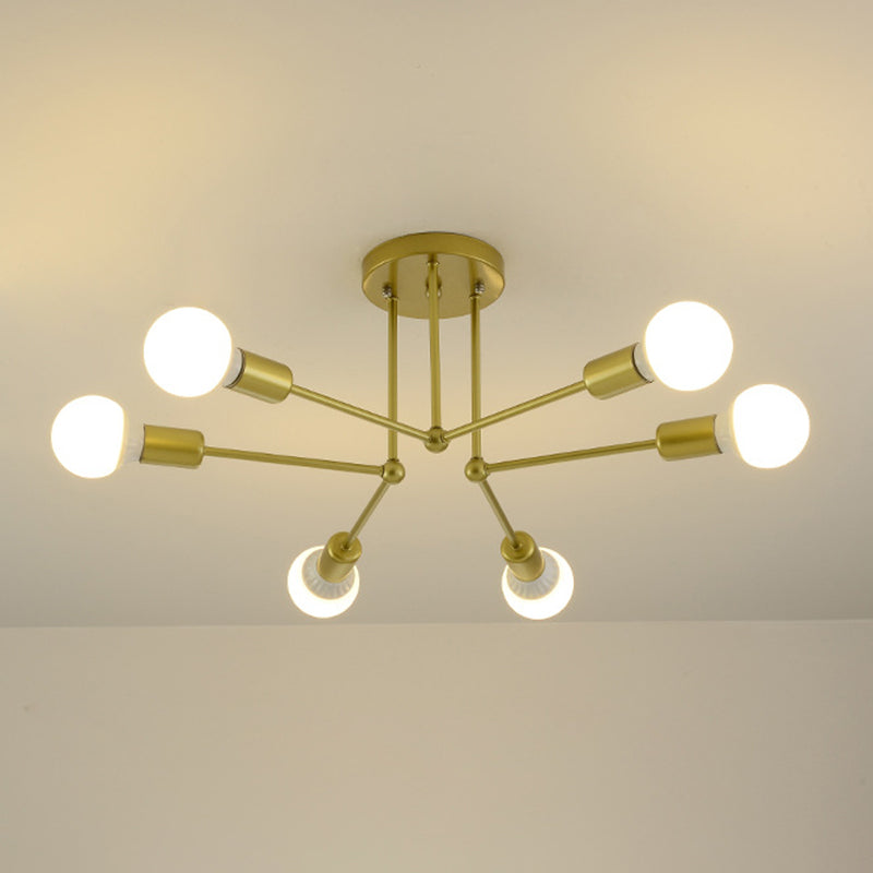 Illuminazione semifulpa retrò industriale Sputnik Metal Semi Flush Affermazione per sala da pranzo